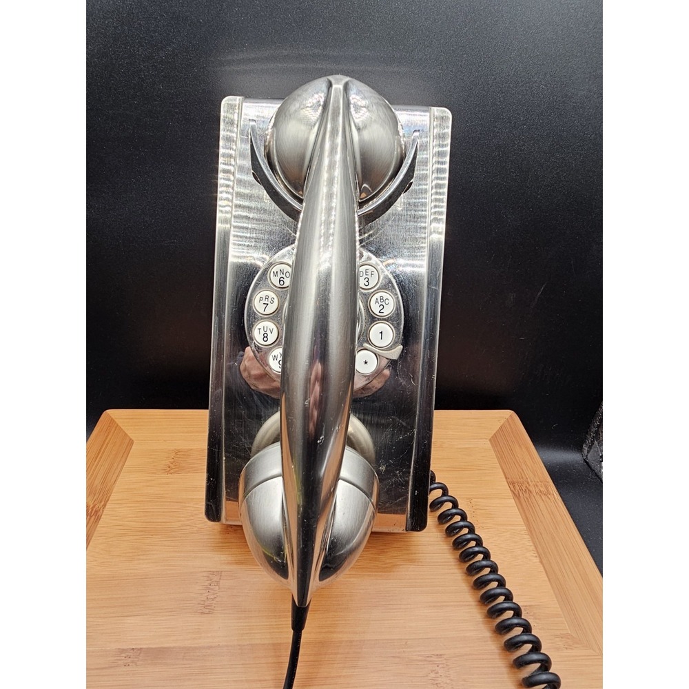Crosley Silver Retro Corded Wall Mountable Telephone 2005 Model Push Button